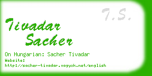 tivadar sacher business card